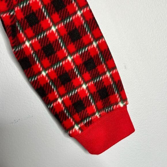 Lands End Kids Footed Pajamas Sz 12 Rich Red Field Check - Picture 6 of 6